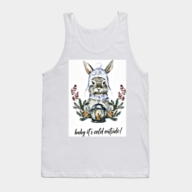 Baby It's Cold Outside! (bunny in snowcap) Tank Top by PersianFMts